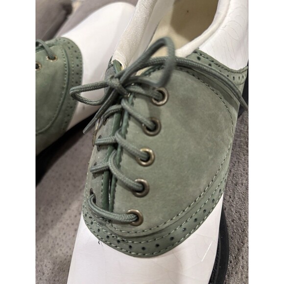 Etonic Stabilites Softspikes Green White Golf Shoe Women 7.5 Leather Upper - Picture 8 of 16
